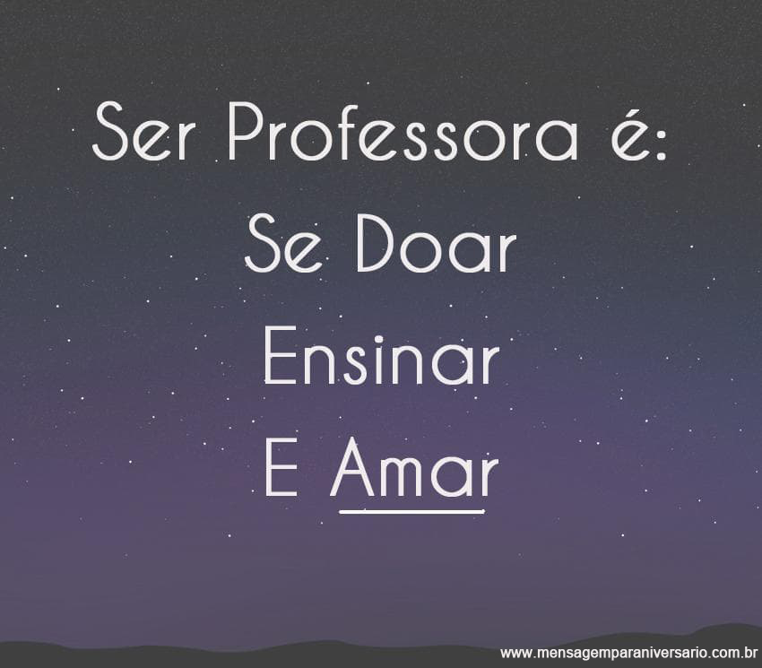 Parabéns, professora!