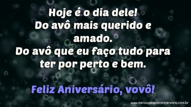 Mensagem de Feliz Aniversário para avô