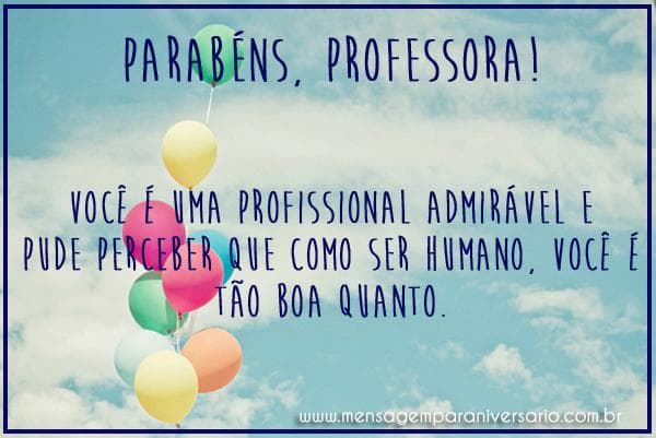 Parabéns para a professora da minha filha