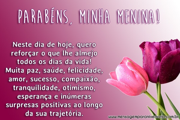 Parabéns, minha querida filha!