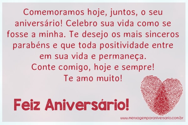 Mensagem de Aniversário para o Meu Amor