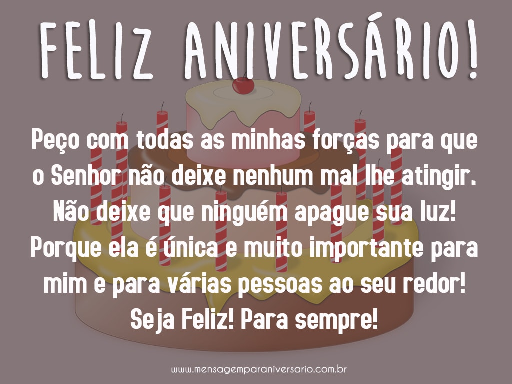 Feliz Aniversário, tia! - Mensagem de Aniversário