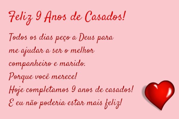 Feliz 9 anos de casados